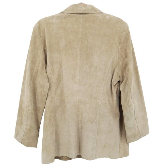 Croft & Barrow Suede Jacket Women XL Beige Formal Boho Career Tailored Classic - Picture 3 of 16